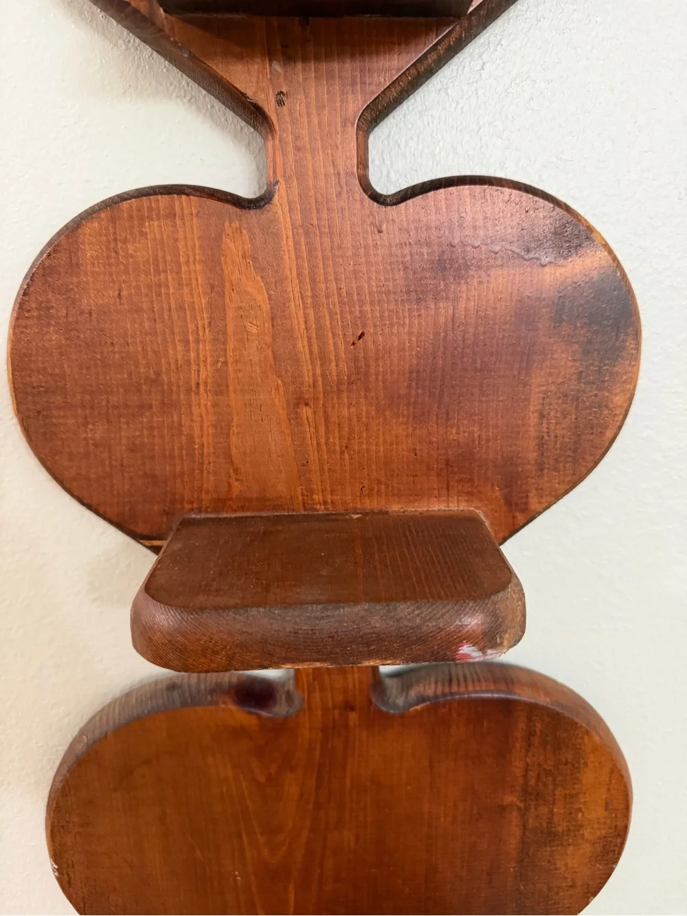 Vintage Wooden Heart Wall Shelf